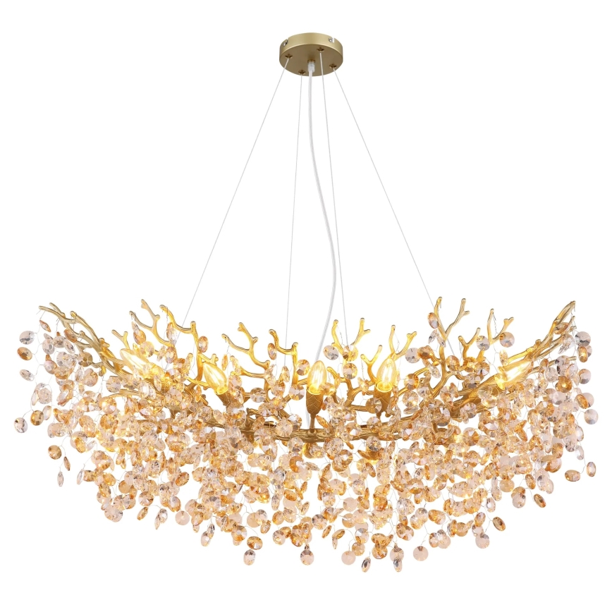 Globo - Pendellampa på vajer 10xE14/40W/230V guld