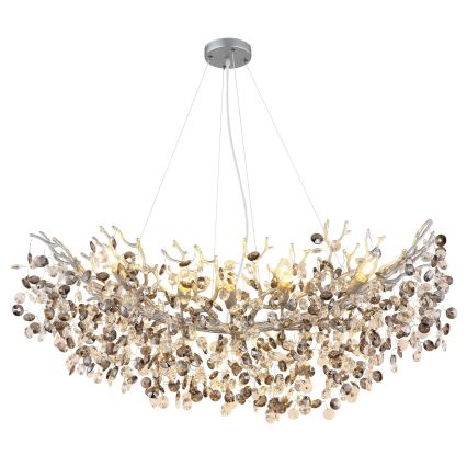 Globo - Takpendel på vajer 10xE14/40W/230V silver
