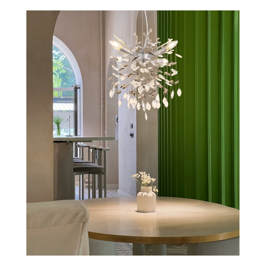 Globo - Taklampa med vajer 4xE14/40W/230V silverfärgad