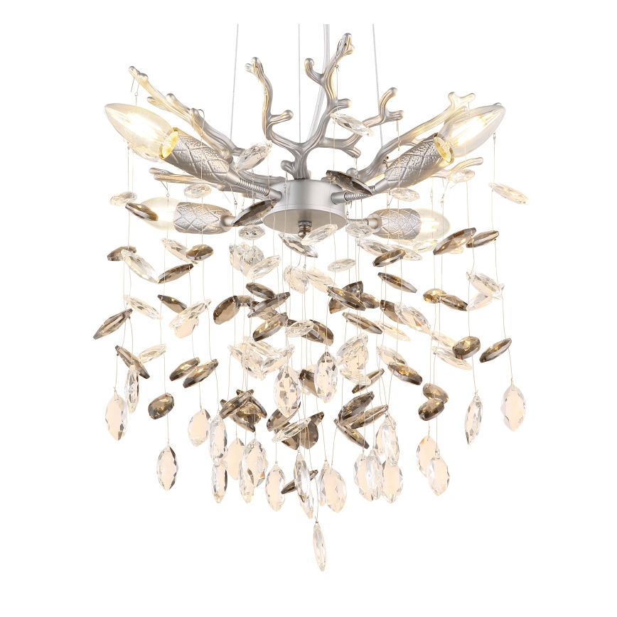 Globo - Taklampa med vajer 4xE14/40W/230V silverfärgad