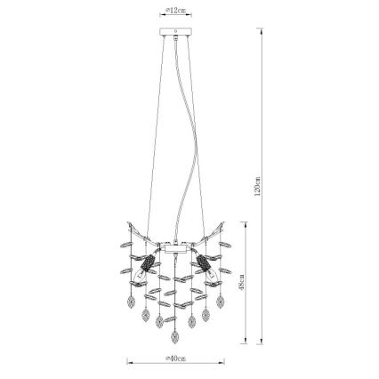 Globo - Taklampa med vajer 4xE14/40W/230V silverfärgad
