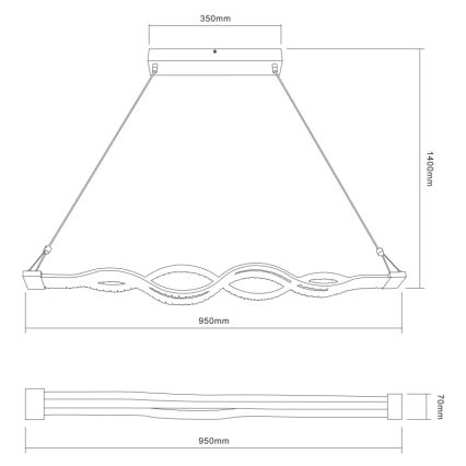 Globo - Dimbar LED-pendel på vajer LED/30W/230V + fjärrkontroll