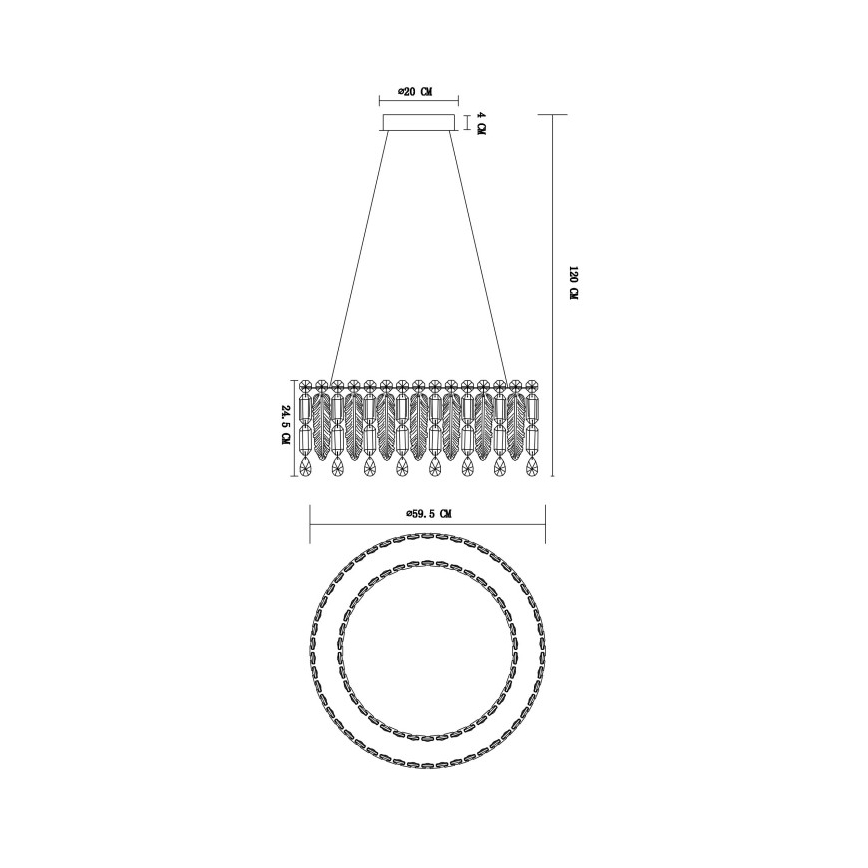 Globo - LED dimbar hänglampa på kabel LED/58W/230V 2700-6000K + fjärrkontroll