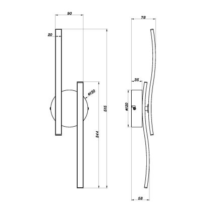 Globo - LED ytmonterad ljuskrona LED/12W/230V 3000K svart