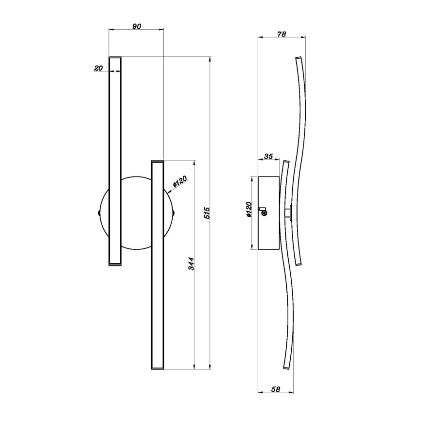 Globo - LED ytmonterad ljuskrona LED/12W/230V 3000K svart