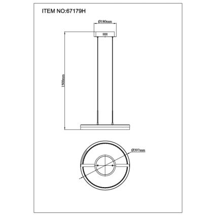 Globo - LED-pendellampa på vajer LED/40W/230V 3000/4000/6000K Ø 39,7 cm