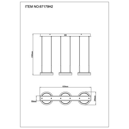 Globo - LED-pendellampa på vajer LED/40W/230V 3000/4000/6000K