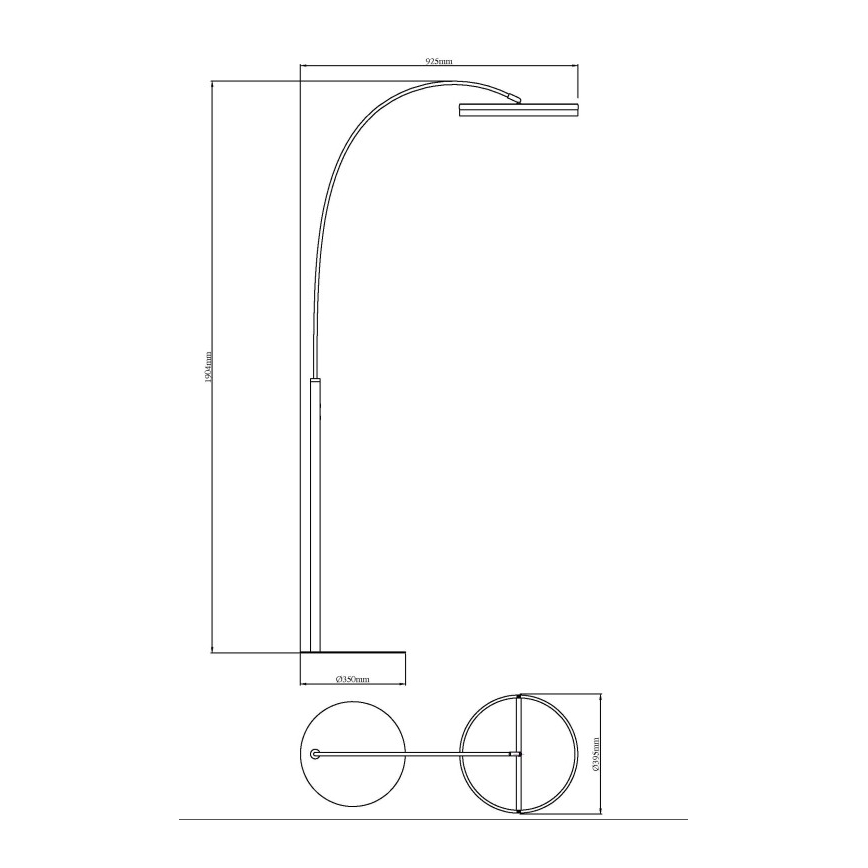 Globo - dimbar golvlampa med touch LED/24W/230V 3000-6000K