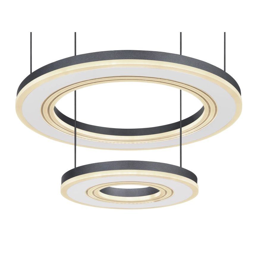 Globo - LED ljusreglerad ljuskrona på textilsladd LED/50W/230V 2700-6000K diameter 50 cm svart + fjärrkontroll