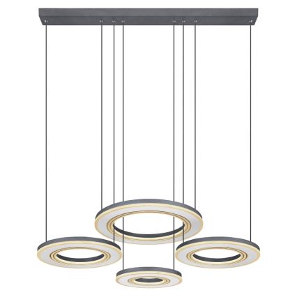 Globo - LED ljusreglerad ljuskrona på textilsladd LED/80W/230V 2700-6000K svart + fjärrkontroll