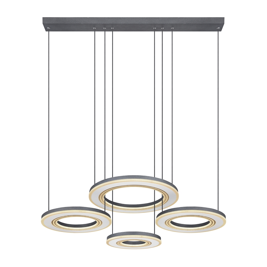 Globo - LED ljusreglerad ljuskrona på textilsladd LED/80W/230V 2700-6000K svart + fjärrkontroll