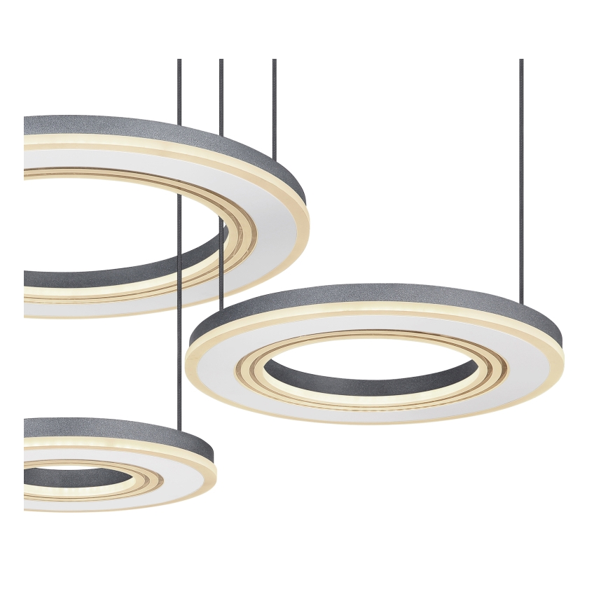 Globo - LED ljusreglerad ljuskrona på textilsladd LED/80W/230V 2700-6000K svart + fjärrkontroll