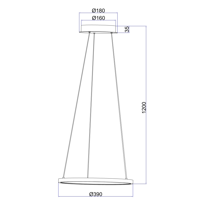 Globo - LED ljuskrona med textilsladd LED/19W/230V