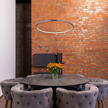 Globo - LED ljuskrona med textilsladd LED/29W/230V brun