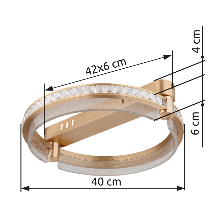 Globo - LED dimbar kristalltaklampa LED/36W/230V 2700K-6000K + fjärrkontroll