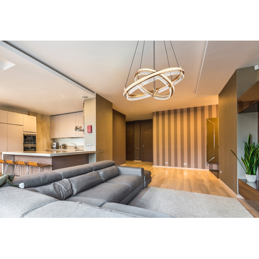 Globo - LED dimbar kristallkrona på kabel LED/78W/230V 2700K-6000K + fjärrkontroll