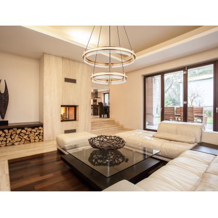 Globo - LED dimbar kristallkrona på kabel LED/78W/230V 2700K-6000K + fjärrkontroll