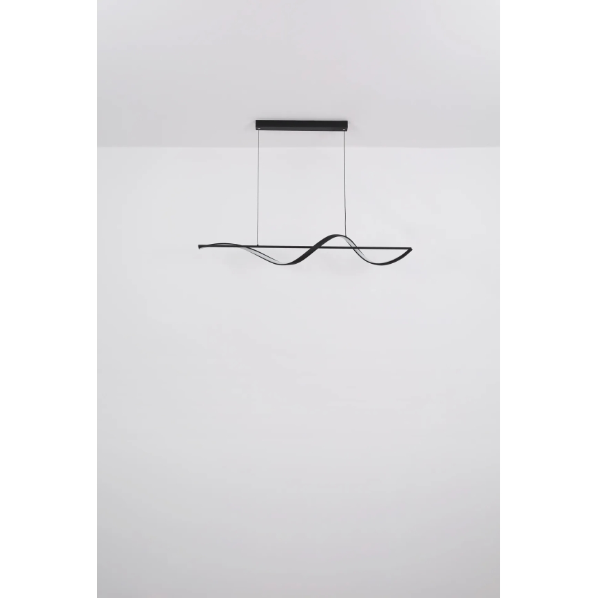 Globo - LED ljuskrona med textilsladd LED/24W/230V 3000K svart