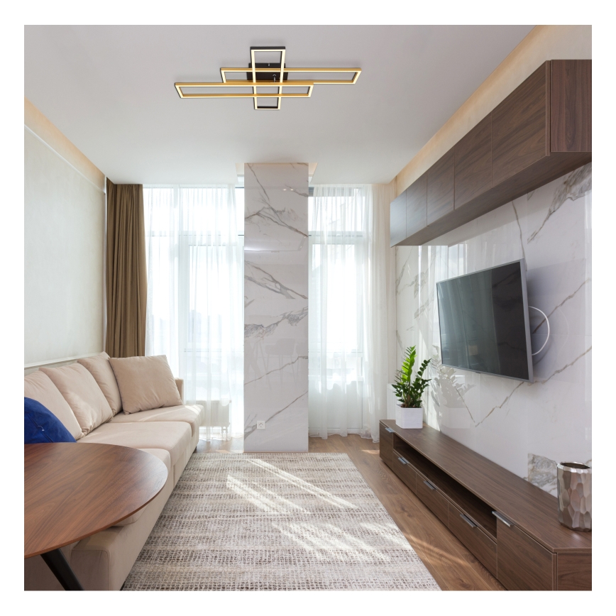 Globo - LED taklampa LED/40W/230V 3000K 60x80 cm svart/guld