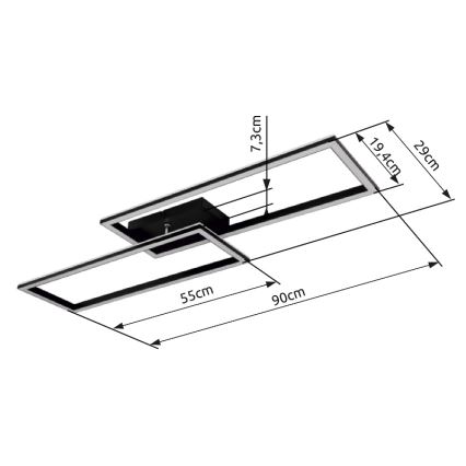 Globo - LED RGB Dimbar belysningsarmatur LED/40W/230V+LED/5W 2700K-6500K + fjärrkontroll