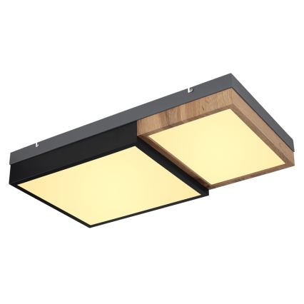 Globo 67286-30 - LED taklampa GUNDI LED/30W/230V 35x65 cm brun/svart