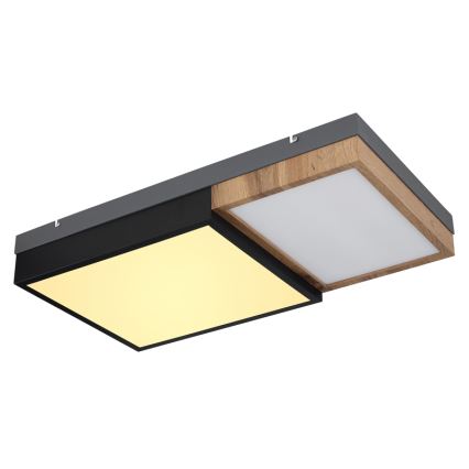 Globo 67286-30 - LED taklampa GUNDI LED/30W/230V 35x65 cm brun/svart