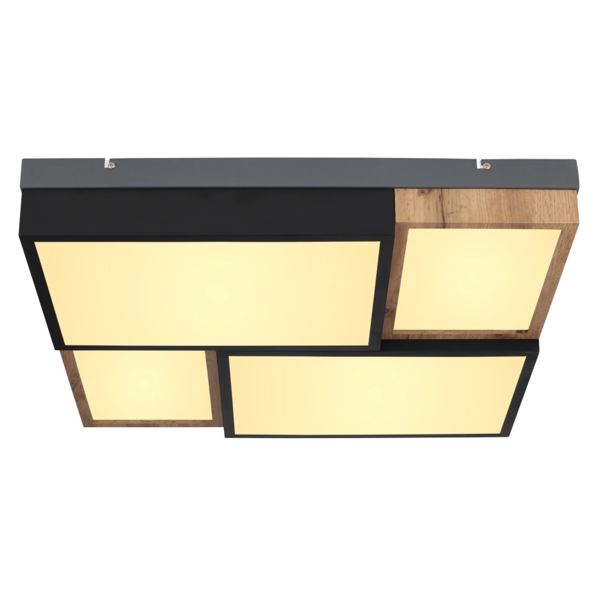 Globo 67286-50 - GUNDI LED-taklampa, 50W/230V, 60x60 cm, brun/svart