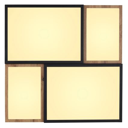 Globo 67286-50 - GUNDI LED-taklampa, 50W/230V, 60x60 cm, brun/svart