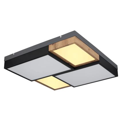 Globo 67286-50 - GUNDI LED-taklampa, 50W/230V, 60x60 cm, brun/svart