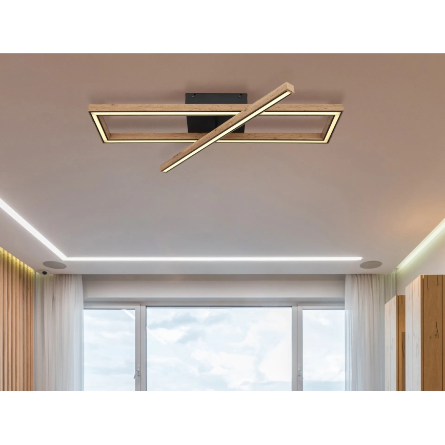 Globo 67287D1 - LED taklampa MANDERA LED/36W/230V 20x80 cm brun