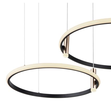 Globo - LED ljusreglerad ljuskrona på textilsladd LED/55W/230V 2700-6000K svart + fjärrkontroll