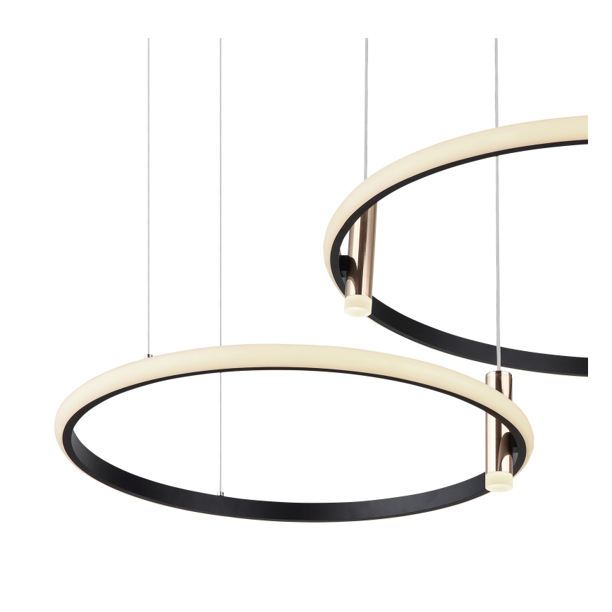 Globo - LED ljusreglerad ljuskrona på textilsladd LED/55W/230V 2700-6000K svart + fjärrkontroll