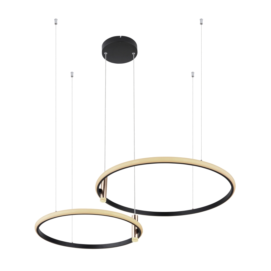 Globo - LED ljusreglerad ljuskrona på textilsladd LED/55W/230V 2700-6000K svart + fjärrkontroll