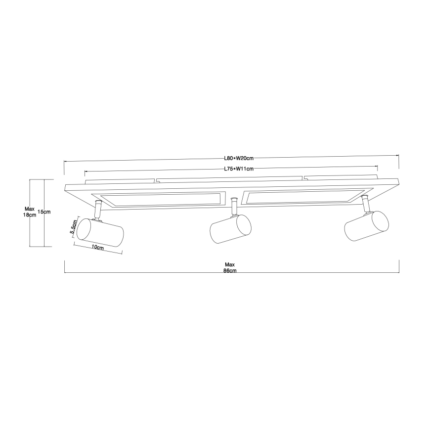 Globo - LED spotlampa LED/24W/230V + 3xGU10/5W