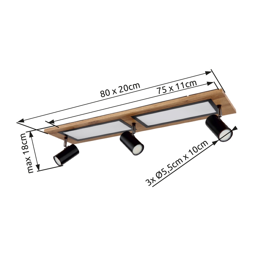 Globo - LED spotlampa LED/24W/230V + 3xGU10/5W
