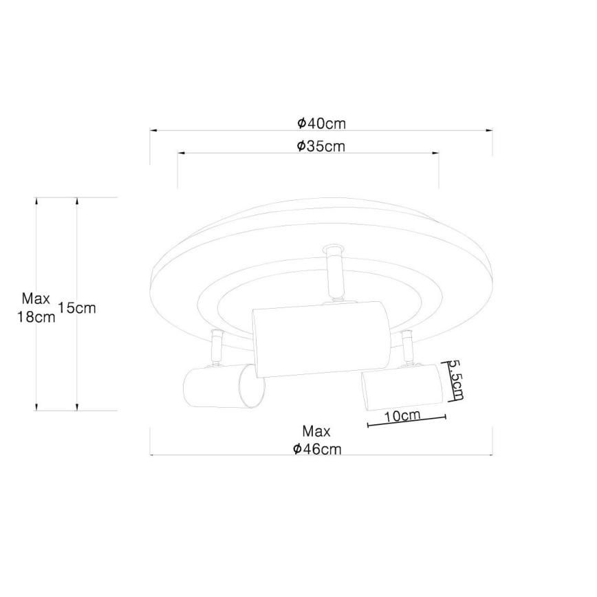 Globo - LED spotlight 3xGU10/5W/230V + LED/15W/230V