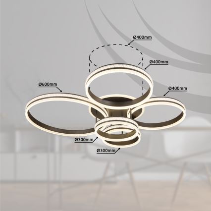 Globo - LED Dimbar taklampa LED/120W/230V 2700K-6000K + fjärrkontroll