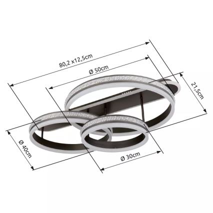 Globo - LED Dimbar taklampa LED/75W/230V 2700K-6000K + fjärrkontroll