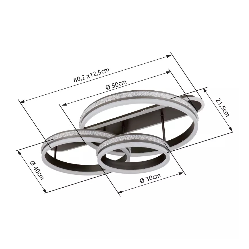 Globo - LED Dimbar taklampa LED/75W/230V 2700K-6000K + fjärrkontroll