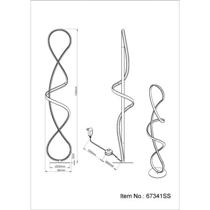 Globo - LED golvlampa LED/36W/230V svart