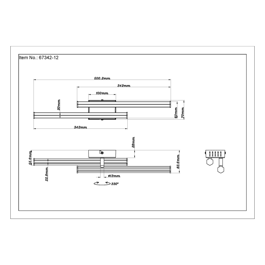 Globo - LED taklampa LED/12W/230V 3000K svart