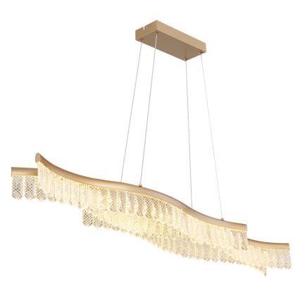 Globo - LED ljuskrona med textilsladd LED/35W/230V 3200K guld