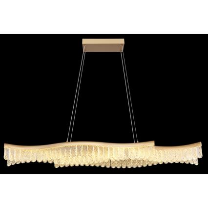 Globo - LED ljuskrona med textilsladd LED/35W/230V 3200K guld
