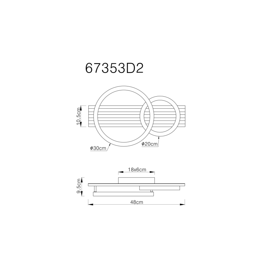 Globo - LED taklampa LED/18W/230V 3000K 30x48 cm