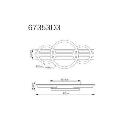 Globo - LED taklampa LED/24W/230V 3000K 30x62 cm