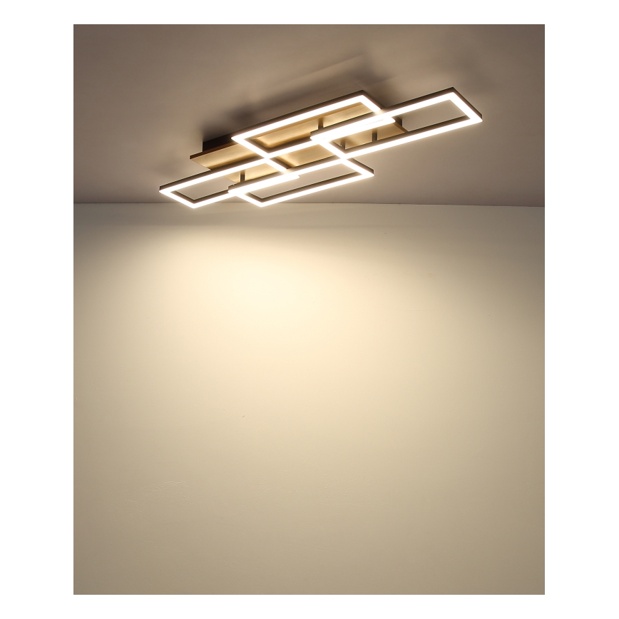 Globo - Dimmbar LED-taklampa LED/40W/230V 2700-6500K 32,5x87,5 cm brun/svart + fjärrkontroll