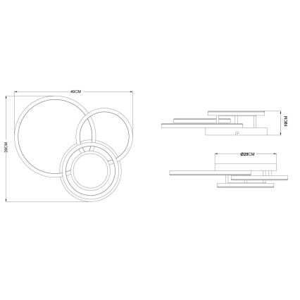 Globo - LED taklampa LED/40W/230V 3000K 49x39 cm
