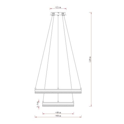 Globo - Dimmerbar LED-pendel på vajer LED/60W/230V 2700-6000K med fjärrkontroll