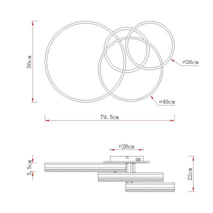 Globo - Dimbar LED-taklampa LED/72W/230V 2700-6000K silver + fjärrkontroll