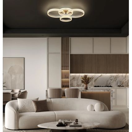 Globo - LED dimbar taklampa LED/90W/230V 2700-6000K silverfärgad + fjärrkontroll